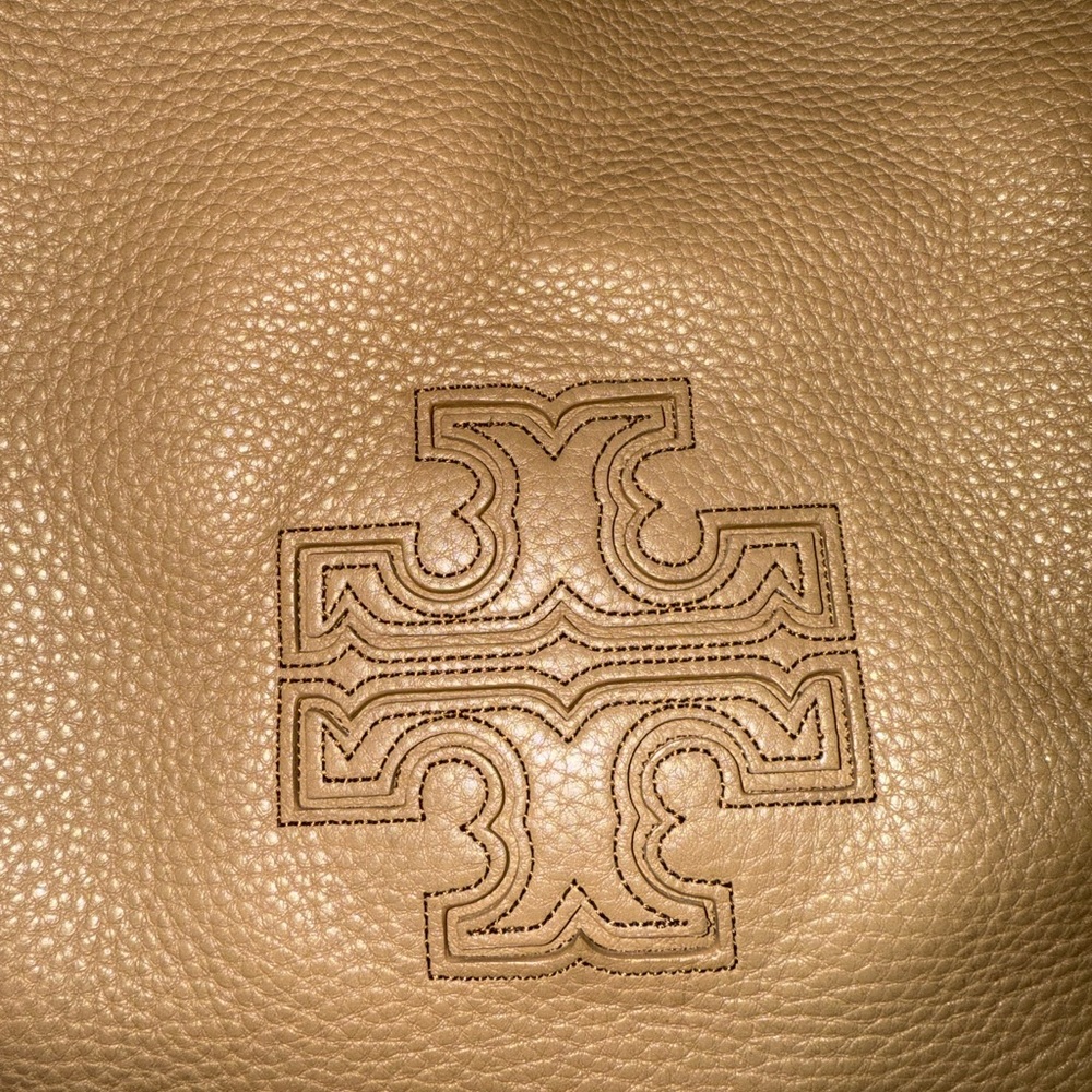 Tory Burch Tan Shoulder Bag with Red and Blue Trim - Picture 12 of 14
